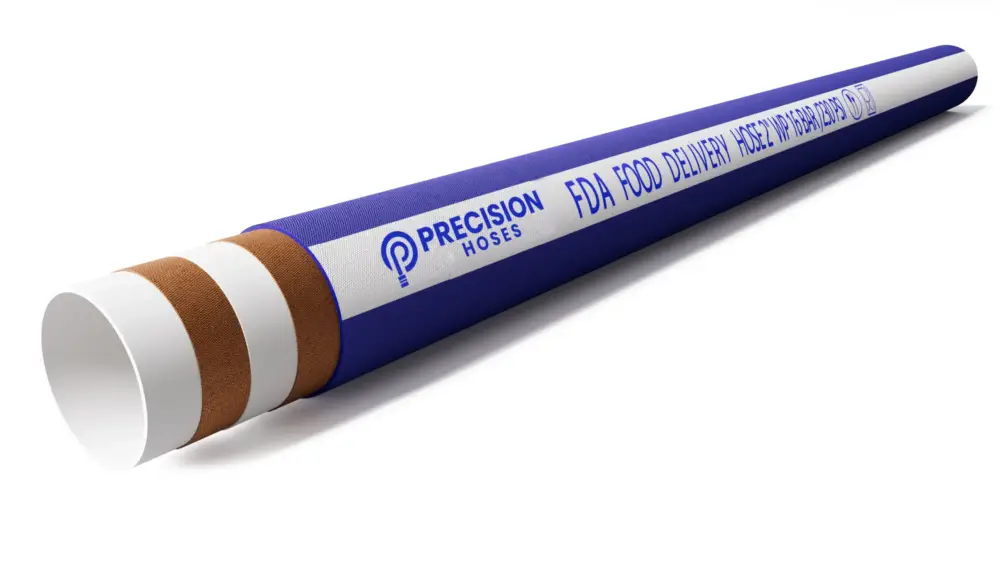 The NBR Food Suction and Discharge Hose is designed for both suction and discharge applications in the food and beverage industry.