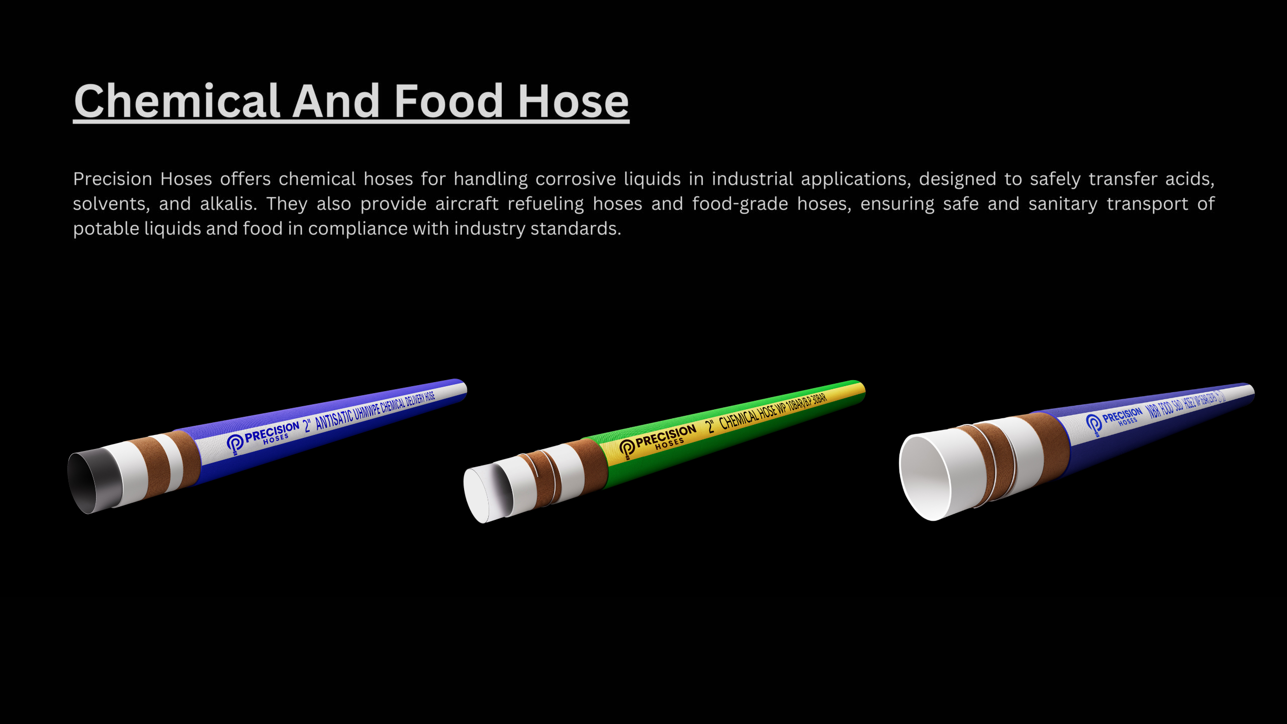 Chemical and Food Hose by Precision Hoses Australia